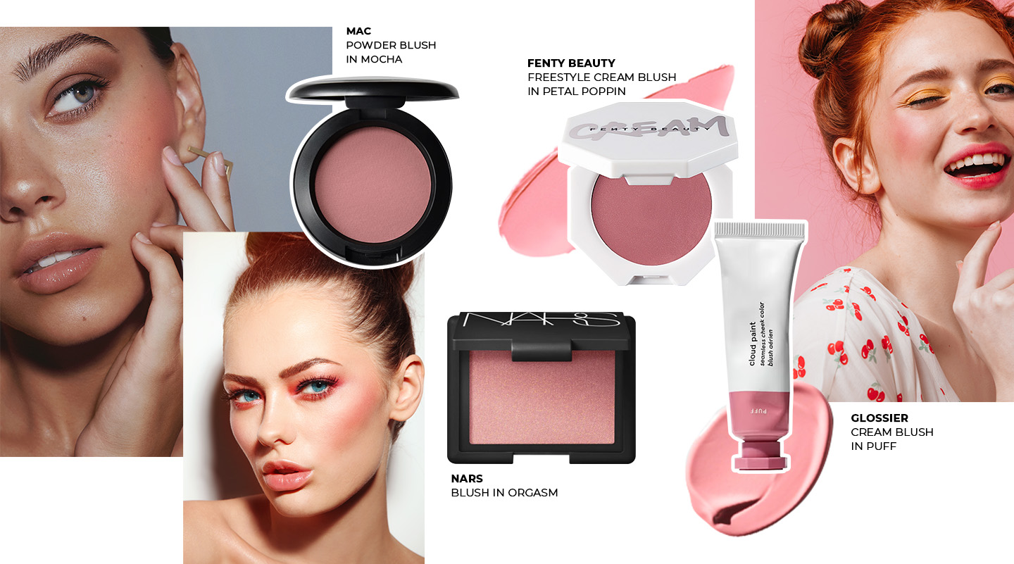 Pink blushes and makeup looks